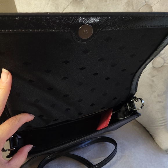 🍒NWT🍒 KATE SPADE HOLIDAY SAFFIANO GLITTER CONVERTIBLE BAG - Picture 10 of 12